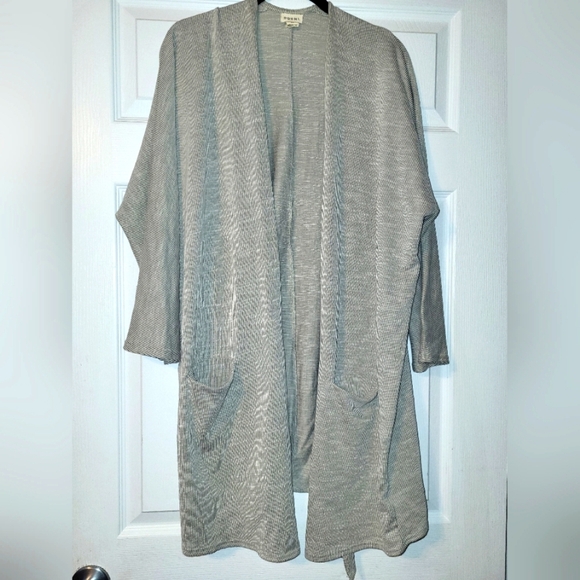 DONNI Gray Cardigan Sweater Lightweight Knit OSFA Lagenlook - Picture 1 of 6